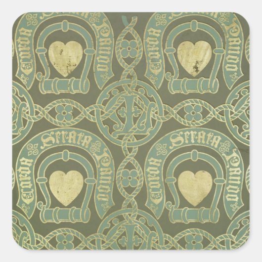 Sticker Carré Motif cardiaque ecclesiastical fond d'écran design (Devant)