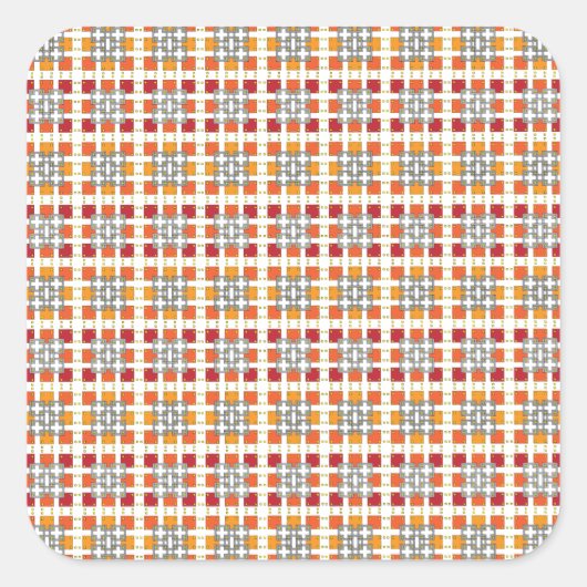 Sticker Carré Motif carré moderne géométrique rouge ambre (Devant)