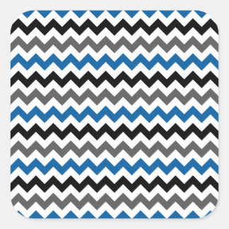 Sticker Carré Motif Chevron Arrière - plan bleu gris noir blanc