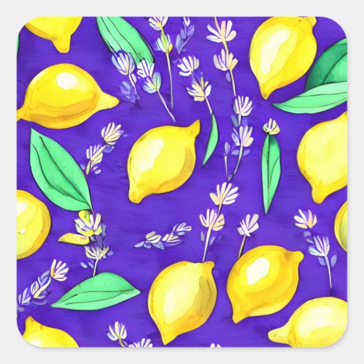 Sticker Carré Motif citron (Devant)