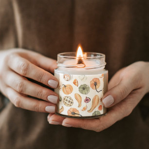 Sticker Carré Motif Citrouille couleur aquarelle   Vibes d'autom