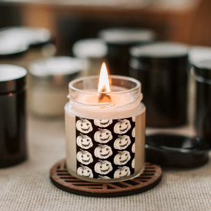 Sticker Carré Motif Citrouille éffrayant   Bonne Halloween