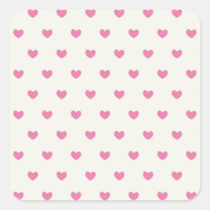 Sticker Carré Motif Coeurs roses mignons