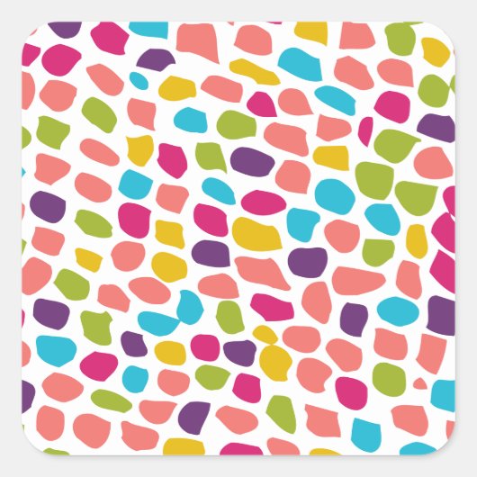 Sticker Carré motif coloré (Devant)