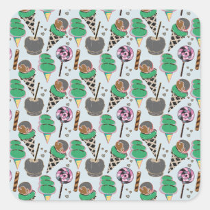 Sticker Carré Motif crème glacée motif Lollies lollipop 30