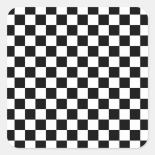 Sticker Carré Motif damier noir et blanc