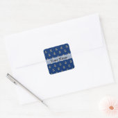 Sticker Carré Motif d'ancrage bleu (Enveloppe)