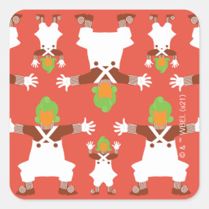 Sticker Carré Motif dansant Oompa Loompa