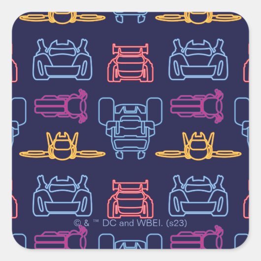 Sticker Carré Motif d'arrière-plan Batwheel™ Neon (Devant)