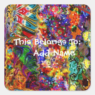 Sticker Carré Motif d'art Abstrait coloré