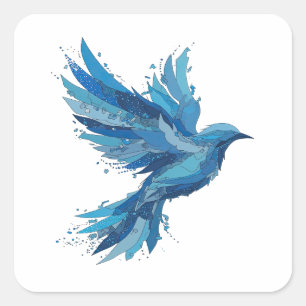 Sticker Carré Motif d'autocollant abstrait argent joyeux