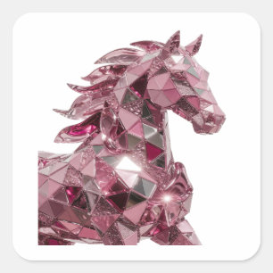 Sticker Carré Motif d'autocollant abstrait rose tendance