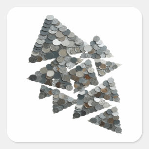 Sticker Carré Motif d'autocollant TREE Gris Vibrant