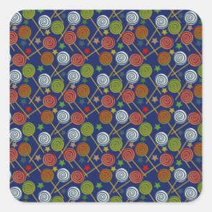 Sticker Carré Motif de bonbons motif Lollies lollipop 17