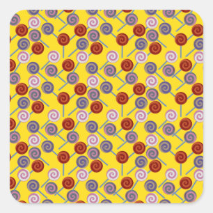 Sticker Carré Motif de bonbons motif Lollies lollipop 50