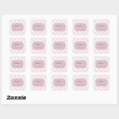 Sticker Carré Motif de Bow rose Aquarelle (Feuille)