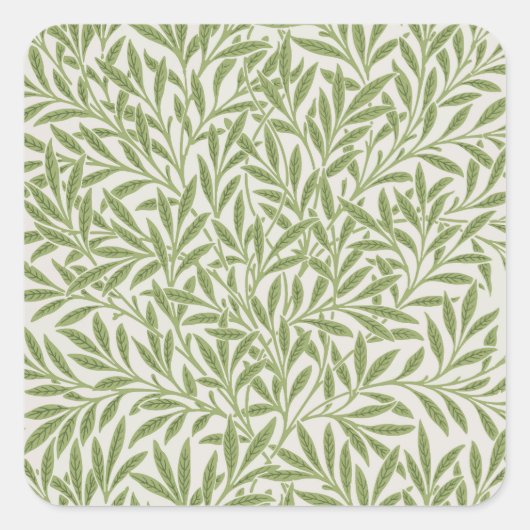 Sticker Carré Motif de branches feuillues vertes (Devant)