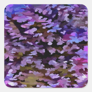 Sticker Carré Motif de camouflage bleu, rose et sienne