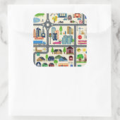 Sticker Carré Motif de carte de ville (Sac)