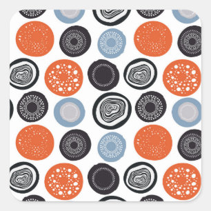 Sticker Carré Motif de cercle géométrique créatif et coloré.