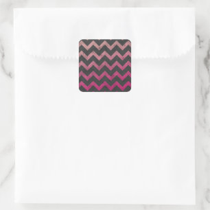 Sticker Carré Motif de chevron gris foncé rose magenta