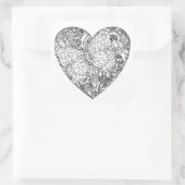 Sticker Carré Motif de coeur de papillon (Sac)