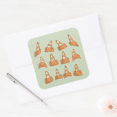 Sticker Carré Motif de cônes routiers (Enveloppe)