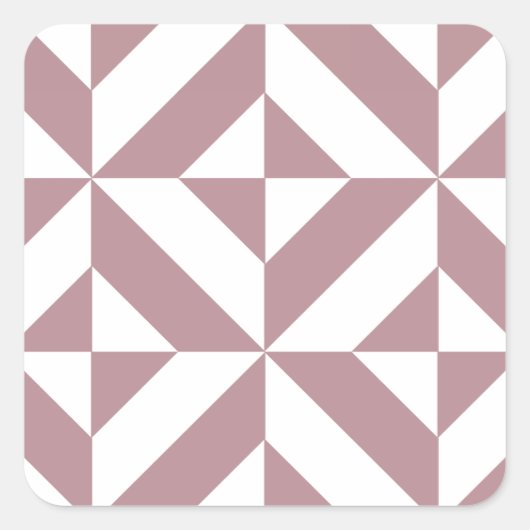 Sticker Carré Motif de cube géométrique Mauve foncé (Devant)