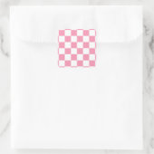 Sticker Carré Motif de damier rose blanc (Sac)