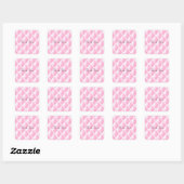Sticker Carré Motif de diamants carrelé rose (Feuille)