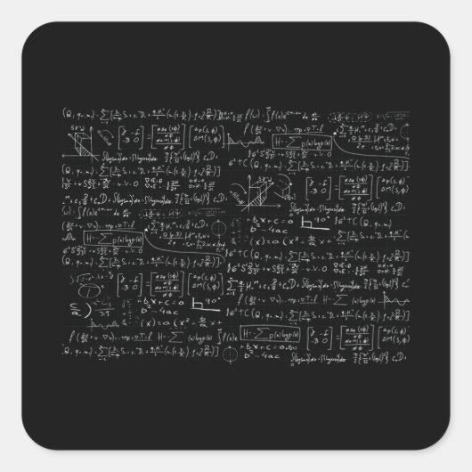 Sticker Carré Motif de formules mathématiques (Devant)