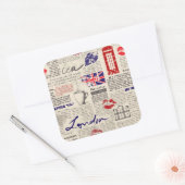 Sticker Carré Motif de journal londonien (Enveloppe)