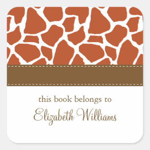 Sticker Carré Motif de la Giraffe orange