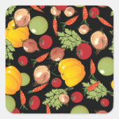 Sticker Carré Motif de légumes (Devant)