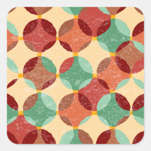 Sticker Carré Motif de mosaïque circulaire, illustration géométr