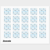 Sticker Carré Motif de phoque bleu (Feuille)
