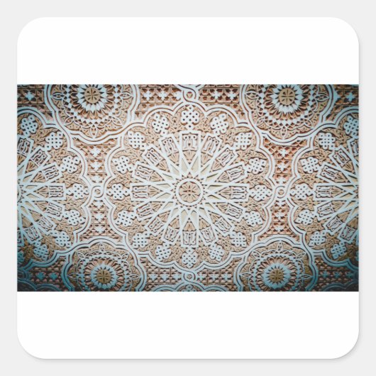 Sticker Carré motif de plafond en stuc (Devant)