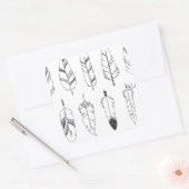 Sticker Carré Motif de plume rétro inspiré (Enveloppe)