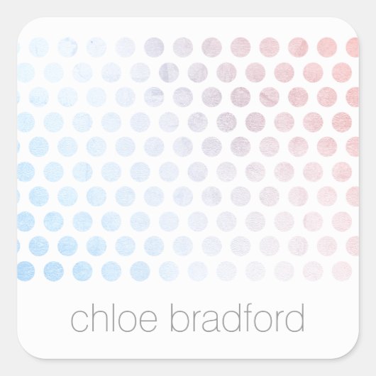 Sticker Carré Motif de points holographiques modernes sur fond b (Devant)