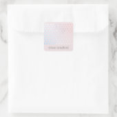 Sticker Carré Motif de points holographiques modernes sur fond r (Sac)