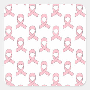 Sticker Carré Motif de ruban rose