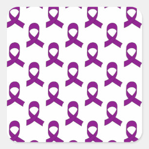 Sticker Carré Motif de ruban violet