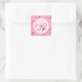 Sticker Carré Motif de sirène rose (Sac)