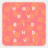 Sticker Carré Motif de tangerine anniversaire (Devant)