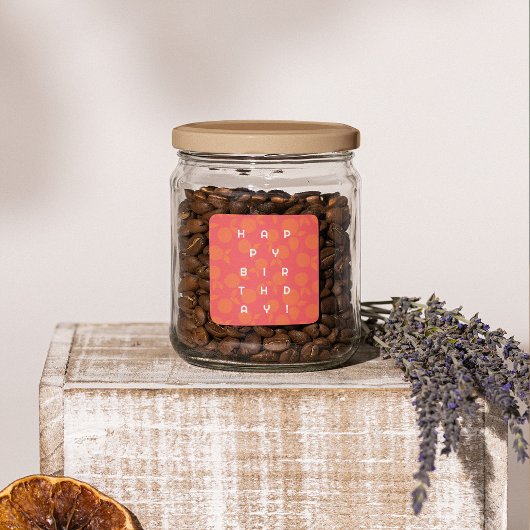 Sticker Carré Motif de tangerine anniversaire