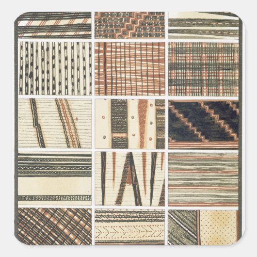 Sticker Carré Motif de tapa polynésien de Cook's (Devant)