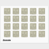Sticker Carré Motif de vigne de raisin gris vert de William Morr (Feuille)