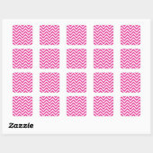Sticker Carré Motif de zigzag rose chaud (Feuille)
