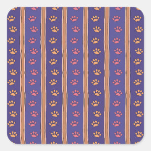 Sticker Carré Motif d'empreinte de patte