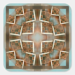 Sticker Carré Motif des coins fractaux